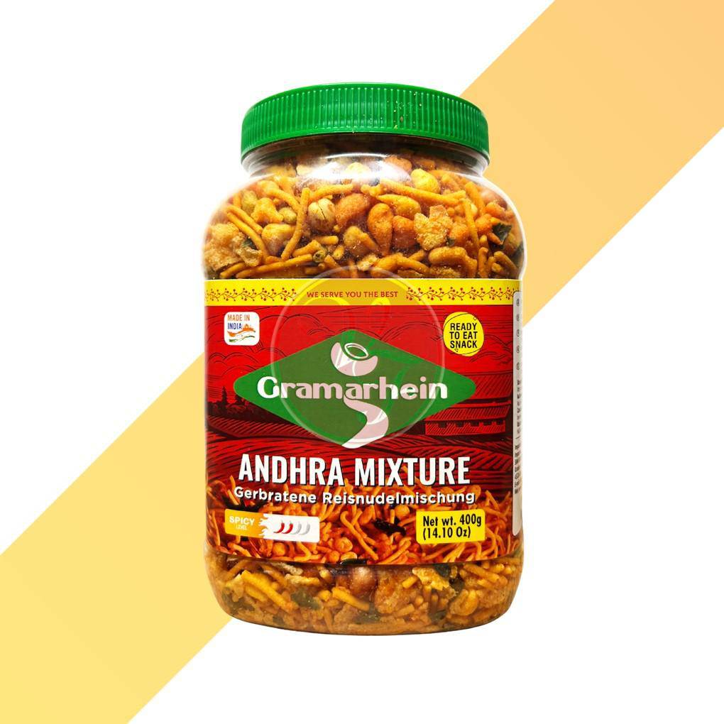 gebratene Reisnudelmischung - Andhra Mixture - Gramarhein - 400 g | Snacks | Village Foods