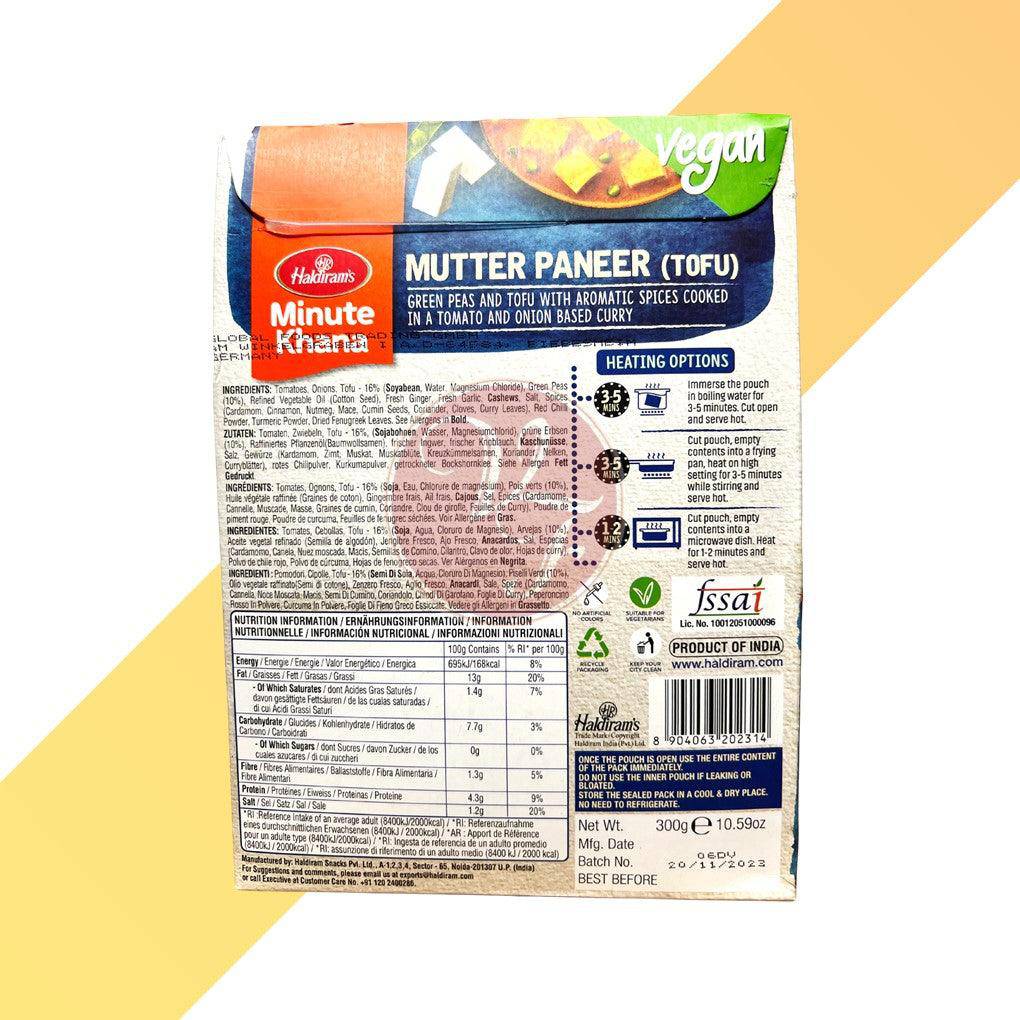 Mutter Paneer (Tofu) - Haldiram´s - 300 g | Nudeln & Suppen | Village Foods