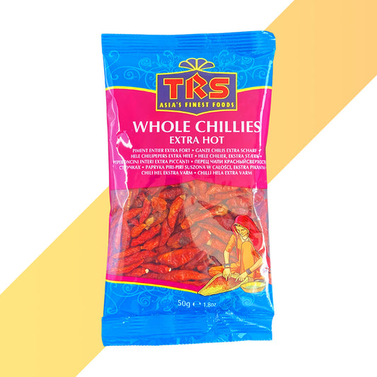 Getrocknete Chilis Extra Scharf von TRS (Whole Chillies Extra Hot) - 50 g
