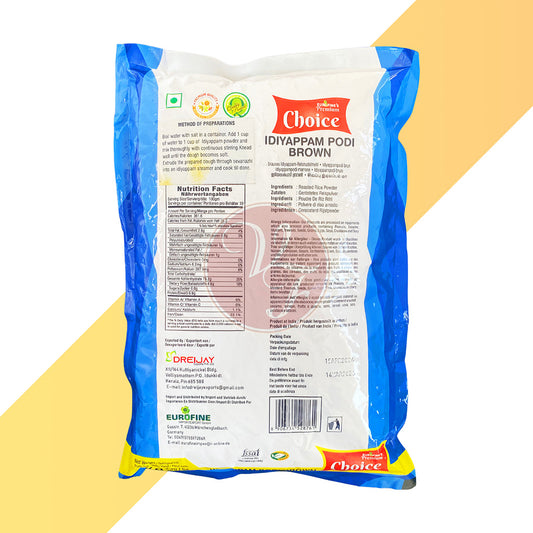 Idiyappam Podi Brown von Eurofine's Premium Choice (Reisnudel-Mehlmischung) - 1 kg