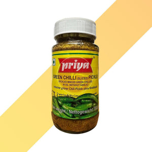 Indischer Grüner Chili Pickle ohne Knoblauch - Green Chilli Pickle - Priya - 300 g | Soßen & Pasten | Village Foods