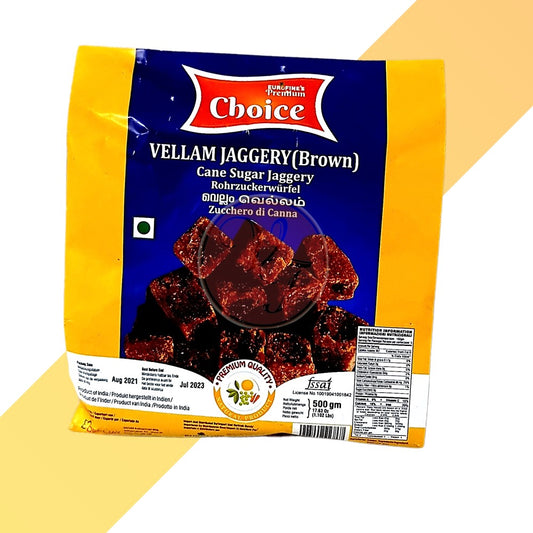 Jaggery von Eurofine's Premium (Vellam - Rohrzucker) - 0,5 kg