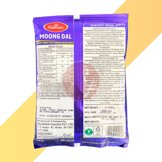 Moong Dal - Salted & Fried von Haldiram's (Gesalzene Mungbohnen) - 200 g