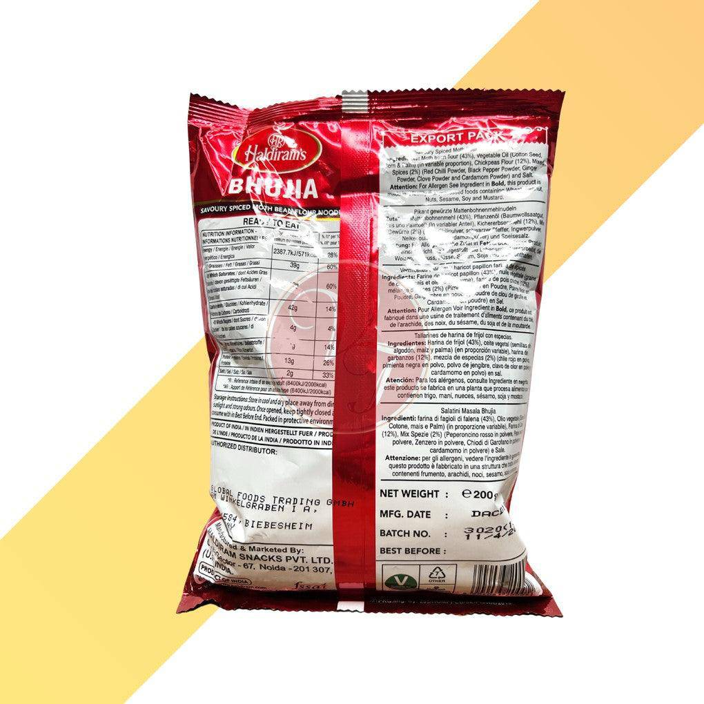 Pikant gewürzte Mattenbohnenmehldnudeln - Bhujia - Haldiram´s - 200 g | Snacks | Village Foods