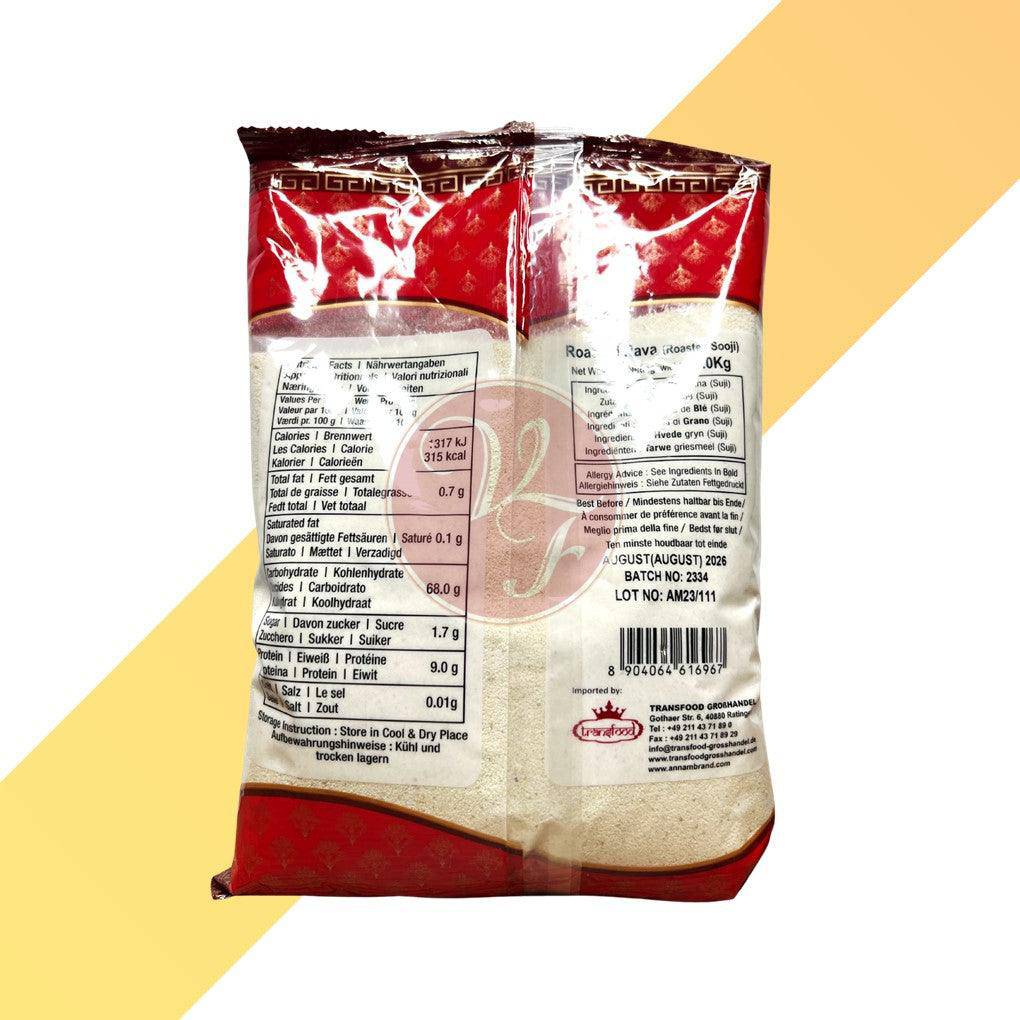Sooji Griess Gerösted - Roasted Rava - Annam - 1 kg | Mehl & Getreide | Village Foods