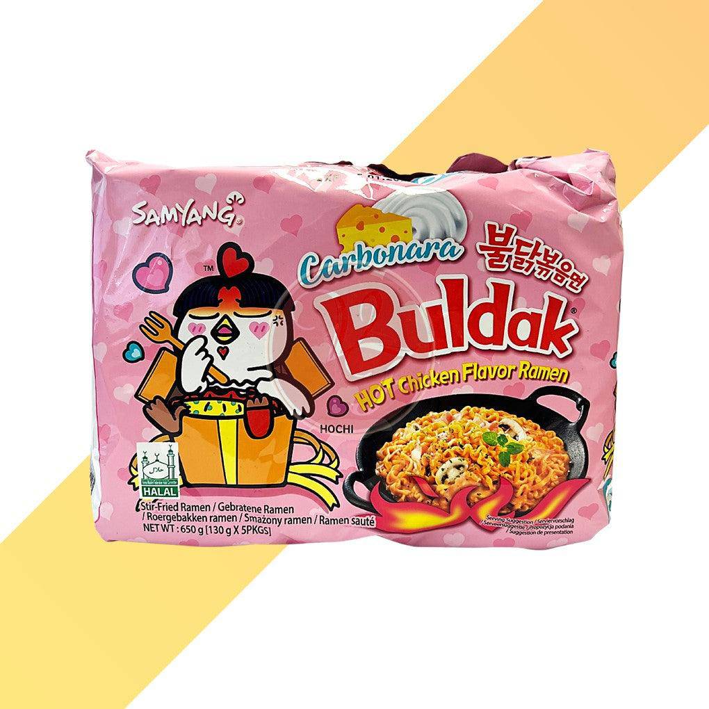 Buldak Hot Chicken Flavor Carbonara (Pink) 5-Pack - Samyang - 650 g